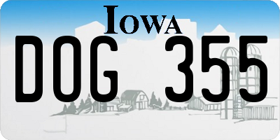 IA license plate DOG355