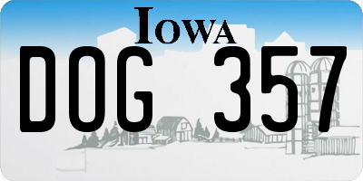 IA license plate DOG357