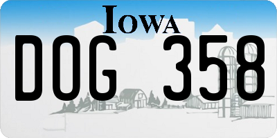 IA license plate DOG358