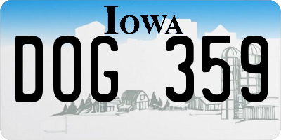 IA license plate DOG359