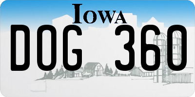 IA license plate DOG360