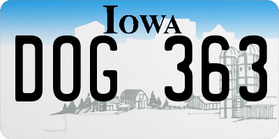 IA license plate DOG363