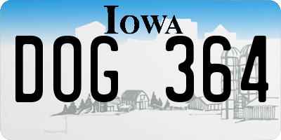 IA license plate DOG364