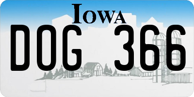 IA license plate DOG366