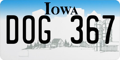 IA license plate DOG367