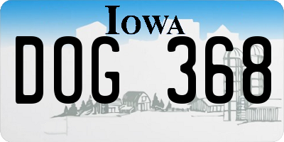 IA license plate DOG368