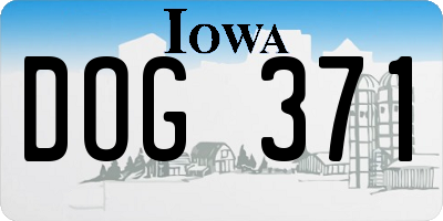 IA license plate DOG371
