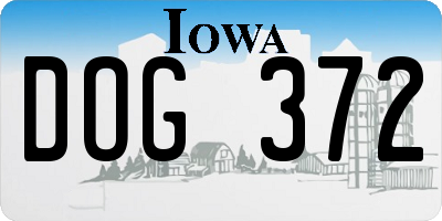 IA license plate DOG372