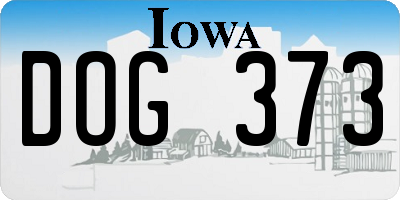 IA license plate DOG373