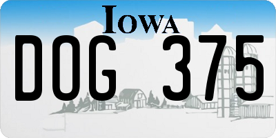 IA license plate DOG375