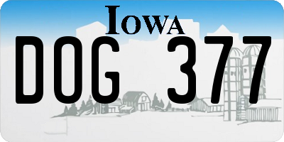 IA license plate DOG377