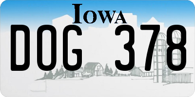 IA license plate DOG378