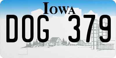 IA license plate DOG379