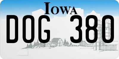 IA license plate DOG380