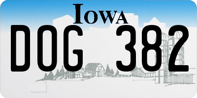 IA license plate DOG382