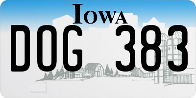 IA license plate DOG383