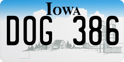 IA license plate DOG386
