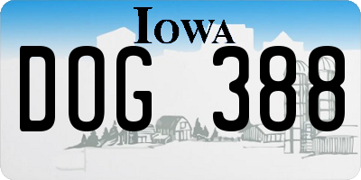 IA license plate DOG388