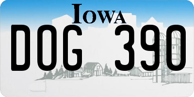 IA license plate DOG390