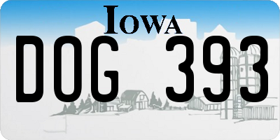 IA license plate DOG393