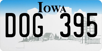 IA license plate DOG395