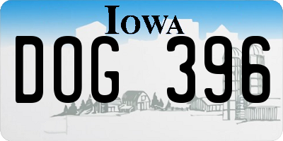IA license plate DOG396
