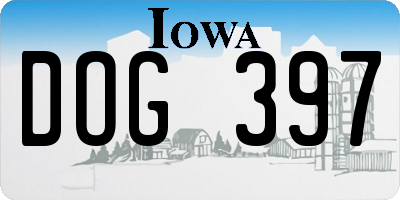 IA license plate DOG397
