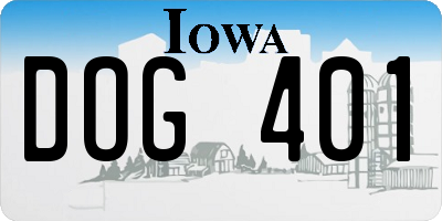 IA license plate DOG401
