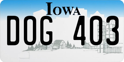 IA license plate DOG403