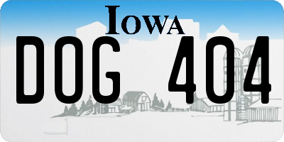 IA license plate DOG404