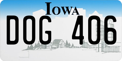 IA license plate DOG406