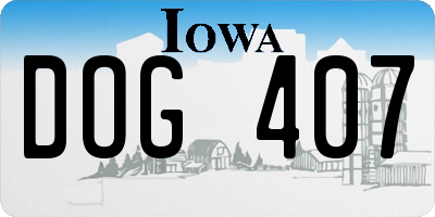 IA license plate DOG407