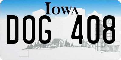 IA license plate DOG408