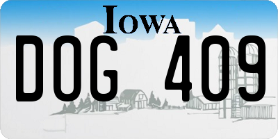 IA license plate DOG409