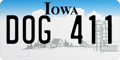 IA license plate DOG411