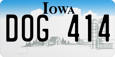 IA license plate DOG414