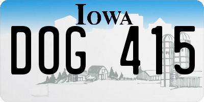 IA license plate DOG415
