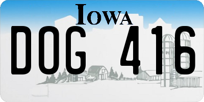 IA license plate DOG416