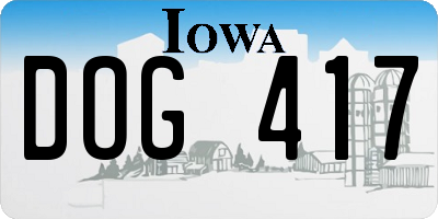 IA license plate DOG417