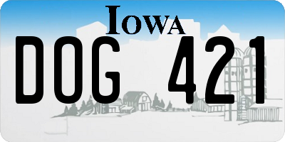 IA license plate DOG421