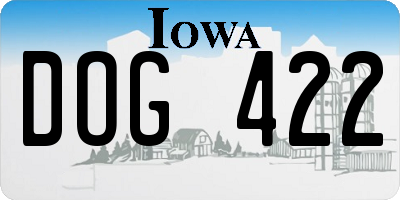 IA license plate DOG422