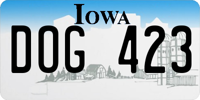 IA license plate DOG423