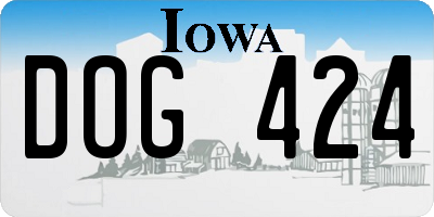 IA license plate DOG424
