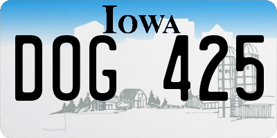 IA license plate DOG425
