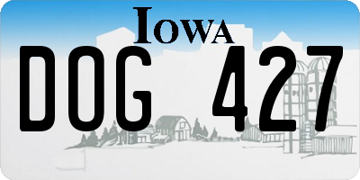IA license plate DOG427