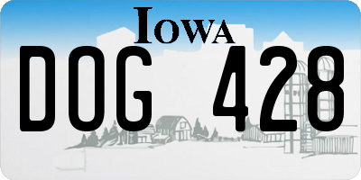 IA license plate DOG428