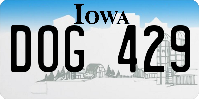 IA license plate DOG429