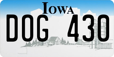 IA license plate DOG430