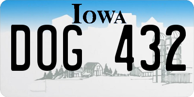 IA license plate DOG432