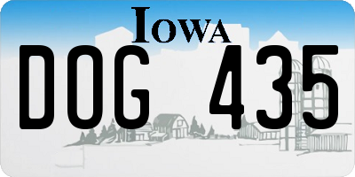 IA license plate DOG435